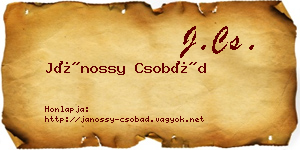 Jánossy Csobád névjegykártya